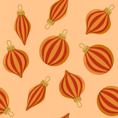 Peach Striped Christmas Ornament Pattern
