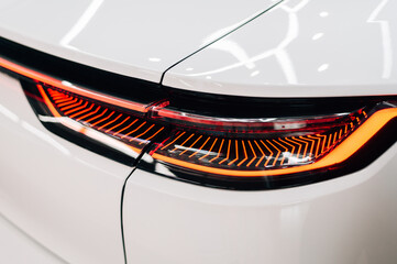 Taillight of a white car