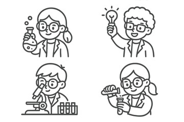 Young students and researchers working in a laboratory with scientific equipment