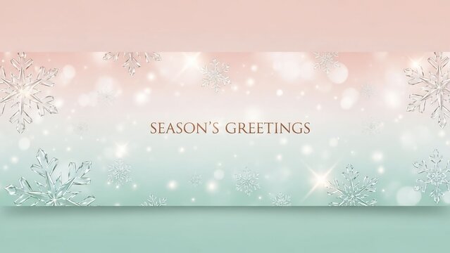 Sparkling christmas greetings with soft bokeh lights and snowflakes