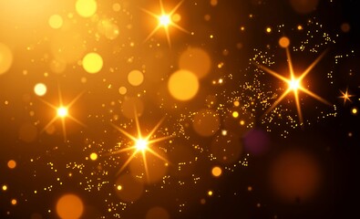 Abstract glitter effect magic glow with twinkling dust gold confetti and luminous flare elegant festive texture on transparent background for celebration card or year overlay christmas background chri