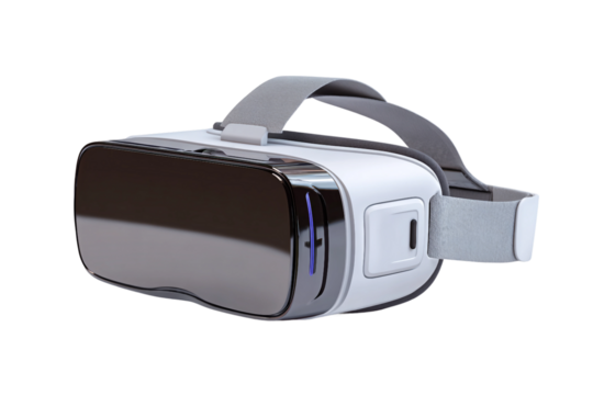 Wireless VR headset with high-definition display isolated on transparent background