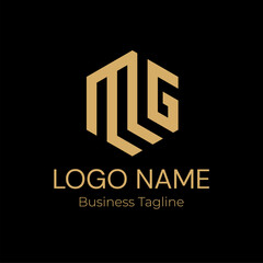Logo Geometry Modern Gold Business Company Design Template