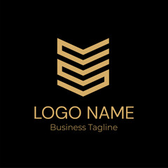 Logo Geometry Modern Gold Business Company Design Template