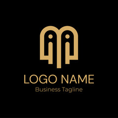 Logo Geometry Modern Gold Business Company Design Template