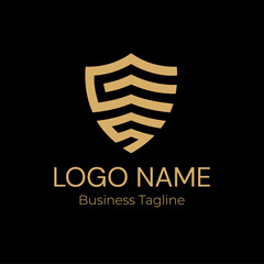 Logo Geometry Modern Gold Business Company Design Template