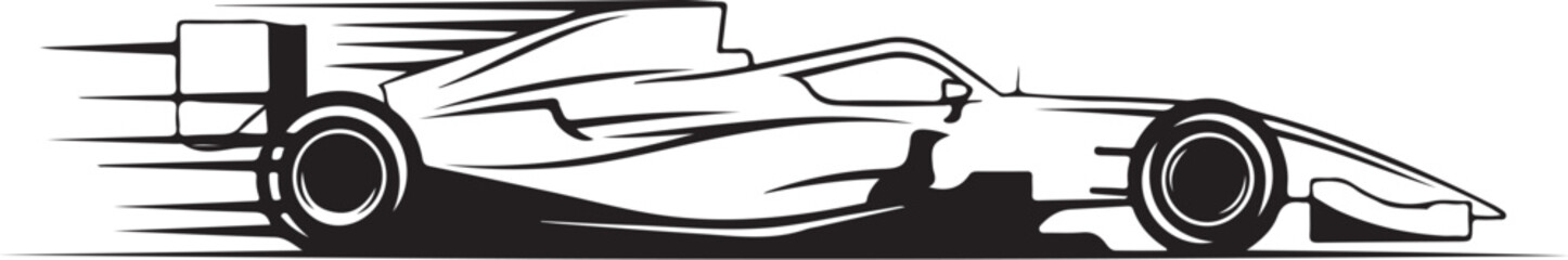 Obraz premium Formula 1 racing car speed vector graphic, dynamic motion blur effect