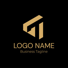 Logo Geometry Modern Gold Business Company Design Template