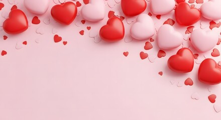 Romantic pink and red hearts background for valentines day celebration