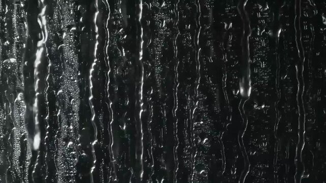 Realistic Rain Falling on Black Background