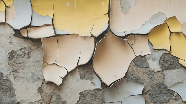Old wall with peeling paint providing abstract textured background