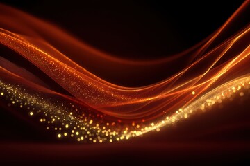 Abstract red and orange glowing wave background for design, energy, and tech themes