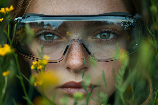 High-tech vr headset innovation, digital scanning interface, modern innovation, generative AI - Powered by Adobe