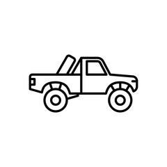 Sport race truck outline icon. truck black line illustration.