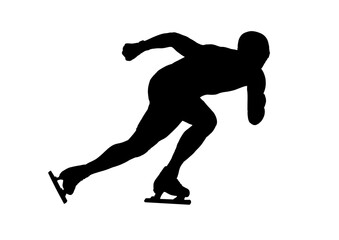 Speed skater   silhouette vector illustration