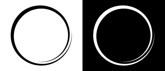 Abstract background with lines in spiral. Art design spiral as logo or icon. A black figure on a white background and an equally white figure on the black side.