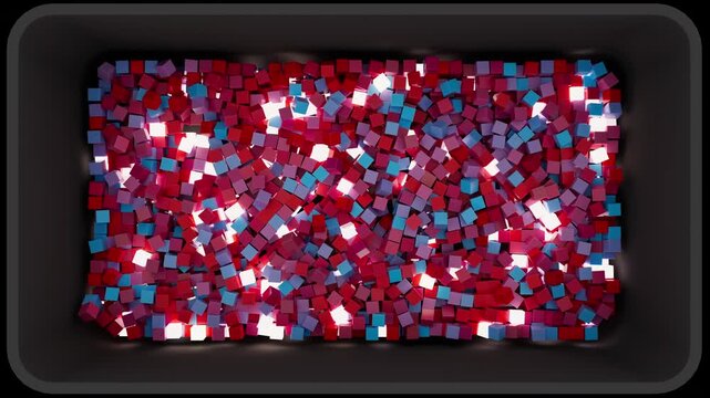 Vibrant Neon Cube Pool &ndash; Colorful 3D Motion Background