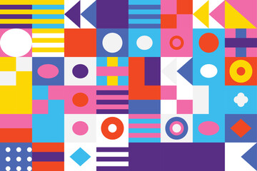 Obraz premium Vibrant Abstract Geometric Design with Colorful Shapes Pattern