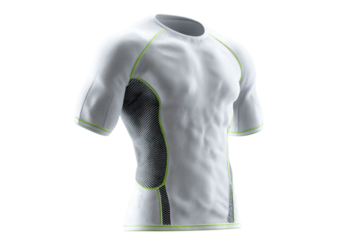 Ergonomic wearable posture shirt for spine support isolated on transparent background