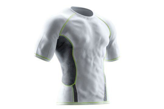 Ergonomic wearable posture shirt for spine support isolated on transparent background