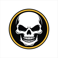Fototapeta premium scary skull vector illustration on white background