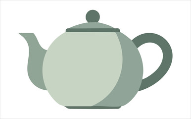 Vintage style teapot for serving hot tea isolated vector illustration on white background