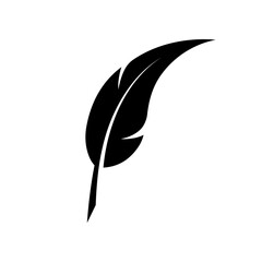 Feather icon. Bird feather silhouette symbol