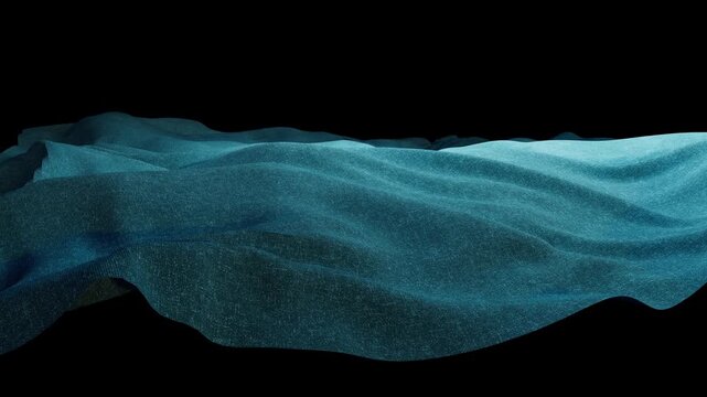 Cinematic Fabric Waves &ndash; Abstract Flowing Cloth Landscape