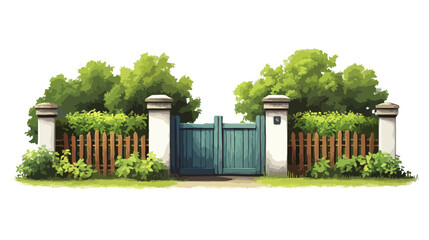 Watercolor-style Garden Gates 