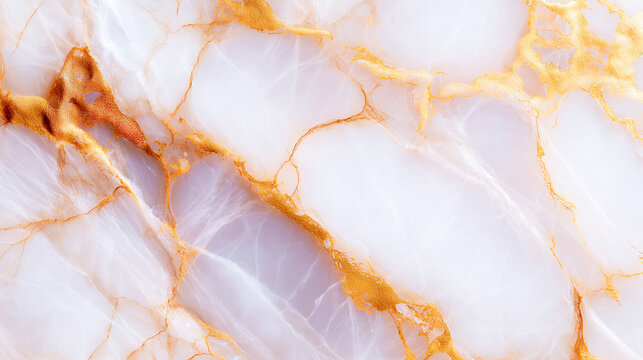 Luxurious white marble surface with delicate golden veins creates a refined abstract concept