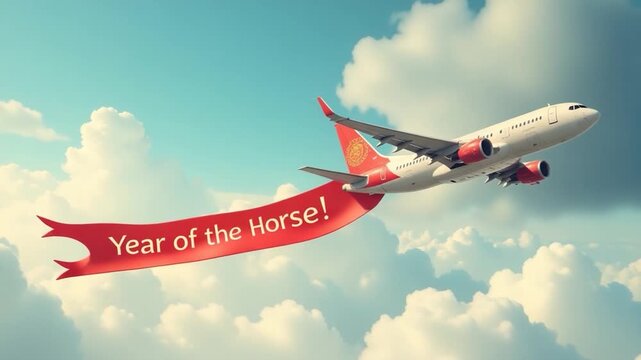 Video A horse and lanterns on a red background, great for use in advertising or promotional materials