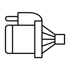 Car oil filter thin line icon, car parts concept. Vector graphics. Filter sign on white background, style icon mobile or web design.