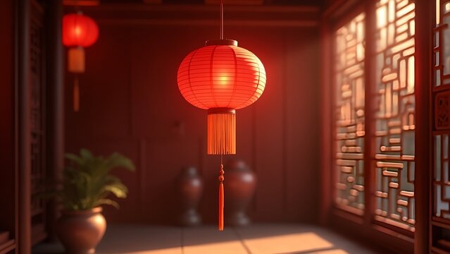 Chinese New Year Chinese red lantern - Powered by Adobe