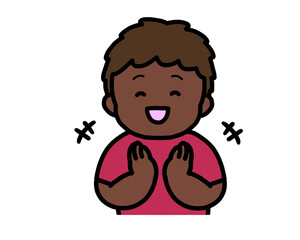 拍手する　黒人の男の子