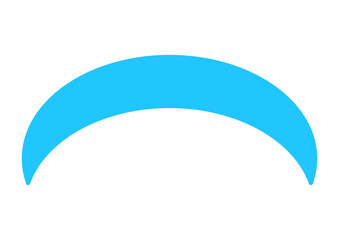 Obraz premium 上向きのカーブを持つ抽象的なバナー・水色の太い円弧（アーチ）デザイン・フレーム