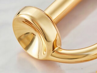 amplifier. Vintage brass megaphone with sound wave visualization, representing communication concept. product launch decks.