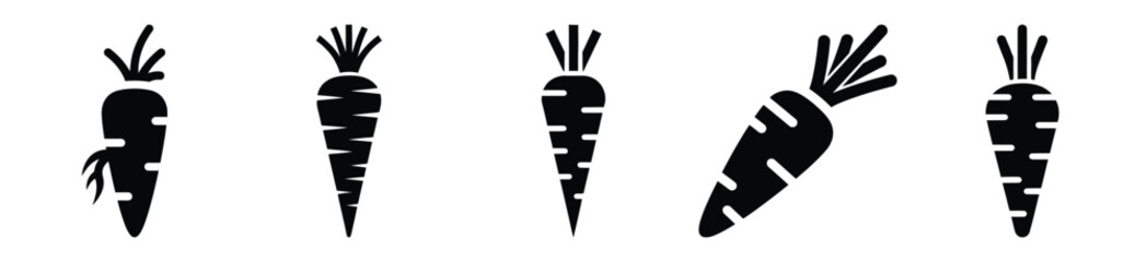 set of  carrot root icon vector illustration isolated on white background