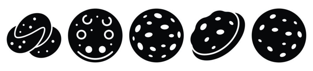 set of  cookie chip icon vector illustration isolated on white background