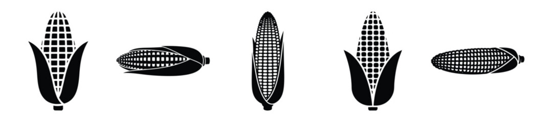 set of  corn cob icon vector illustration isolated on white background