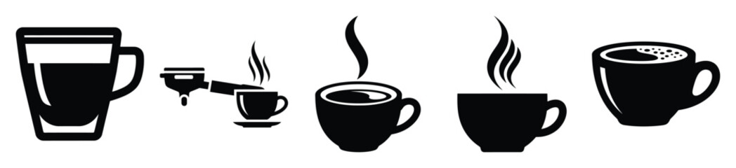 set of  espresso shot icon vector illustration isolated on white background