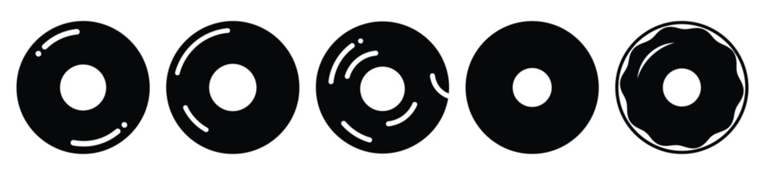 set of  donut ring icon vector illustration isolated on white background
