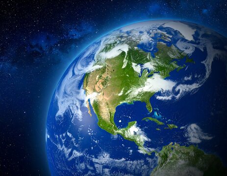 Photo showing Earth's surface and the Milky Way - Powered by Adobe