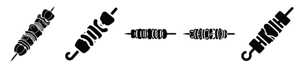 set of  kebab stick icon vector illustration isolated on white background