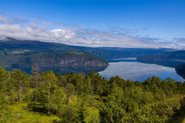 Obraz premium Beautiful view of norwegian fjord in summer