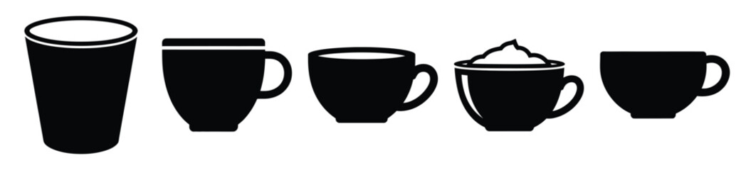 set of  latte cup icon vector illustration isolated on white background