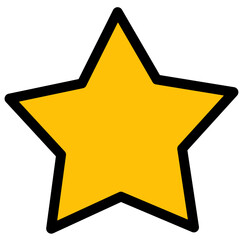 Christmas Yellow Star Icon – Flat Color Vector