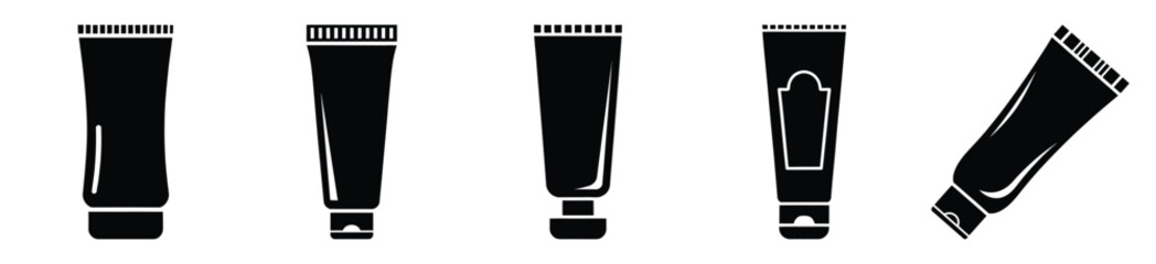 set of  mustard tube icon vector illustration isolated on white background