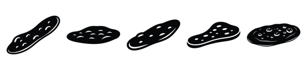 set of  naan bread icon vector illustration isolated on white background
