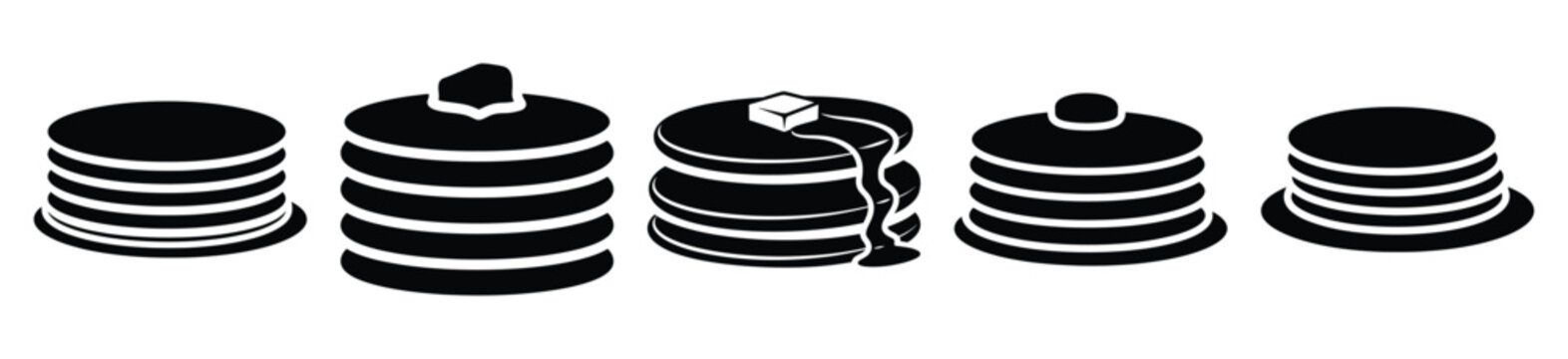 set of  pancake stack icon vector illustration isolated on white background