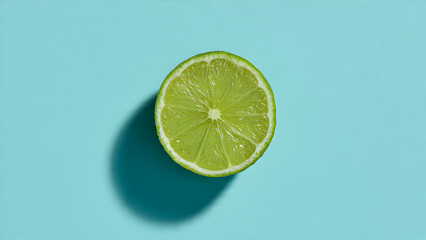 Single lime centered on pastel mint background with open negative space and clean minimal style